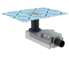 Geberit dušas traps ar resti 80x80, DN50, horizontāls, paredzēts 90–220 mm grīdas augstumam