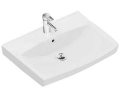 IFØ Ifö Spira praustuvas 57x43,5 cm su tiesiu priekiniu kraštu, perpildymo anga ir maišytuvo anga – tvirtinimui varžtais arba standartinėmis atramomis