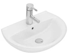 Geberit Ifö Spira kriauklė, lenkta, 50 cm, 15050 - tvirtinama varžtais, be maišytuvo angos, perpildymo gylis 165