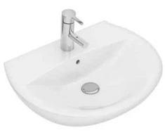Geberit Ifö Spira kriauklė, lenkta 60 cm, 15162 - tvirtinama varžtais, su maišytuvo anga, perpildymo gylis 168