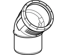 Geberit Silent-Pro alkūnė 45° 90MM