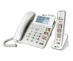 Geemarc Telecom Combi-Photo 295, Analog/DECT telephone, Wired &amp; Wireless handset, Speakerphone, 50 entries, Caller ID, Baltas