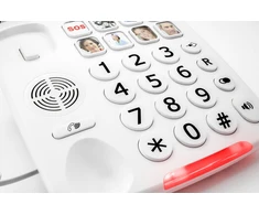 Geemarc PHOTOPHONE 110 laidinis telefonas su dideliais mygtukais, baltas