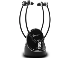Geemarc Telecom CL7370-2 OPTI, su laidu &amp; Belaidės, 100 - 16000 Hz, TV, 55 g, Ausinės, Juodas