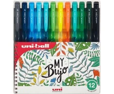 Gelio rašiklis Uni-Ball Signo My Bujo 0,7 mm su 12 vnt. įvairių spalvų