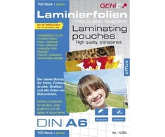 Genie GENIE laminavimo maišeliai 100 vnt. A6 - plėvelė