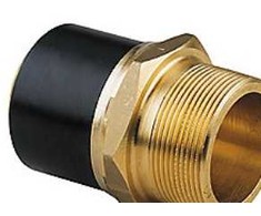 Gf Georg Fischer El-overg.nippel 63mm x 2 - PE100-SDR11-messing. Elgef Plus