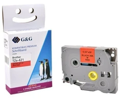 G&amp;G 17085 etikečių juostelės Juoda ant raudonos TZe