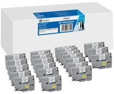G&amp;G 20x G&amp;G Schriftband 9mm x 8m sw- ws komp. m. Brother TZe-221