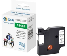 G&amp;G etikečių juostelės juoda ant balto (21706)