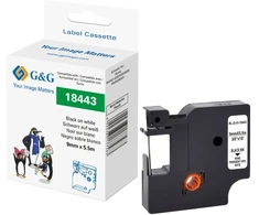 G&amp;G etikečių juostelės juoda ant balto (21706)