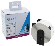 G&amp;G Etiketės 38 mm x 90 mm balta su balta Komp. su Brother DK-11208