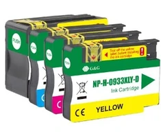 Tusz G&amp;G G&amp;G NP-H-0932XLBK/933XLCMY kasetė su rašalu 1 vnt. Pakaitalas Didelė (XL) išeiga Juoda, Žydra, Purpurinė, Geltona