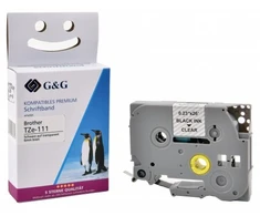 G&amp;G 17083 etikečių juostelės Juoda ant permatomo TZ/TZe