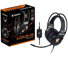 Gigabyte Force H5, Ausinės, su lankeliu ant galvos, Gaming, Juodas, Dvipusės, 3 m
