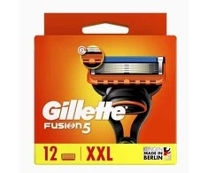 Gillette Fusion5 , Men, Gillette, Fusion5, Nerūdijantis plienas, Juodas, Mėlyna, Oranžinis, Nerūdijantis plienas, 12 pc(s)