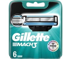 „Gillette Mach3“ vyriški skustuvo peiliukai – mėlyni/juodi – 6 vnt.