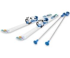 Gizmo_Riders Vaikiškos slidės 70 cm su slidinėjimo lazdomis, baltos/mėlynos