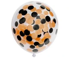 Globos Europe Bv Balionas su oranžiniu ir juodu popieriniu konfeti