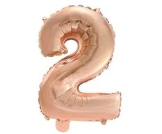 Globos Europe Bv Folie ballon 2 rose auksinis, 41 cm
