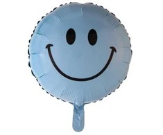 Globos Europe Bv Folijos balionas, šviesiai mėlynas šypsenėlės formos jaustukas
