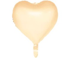 Globos Europe Bv Geltonas pastelinis širdies formos folijos balionas, 46 cm