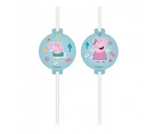Globos Europe Bv Gurli Pig popieriniai šiaudeliai 4 vnt.