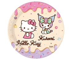Globos Europe Bv Hello Kitty Kuromi popierinės lėkštės, 8 vnt., 23 cm, FSC