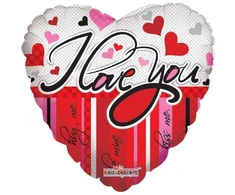 Globos Europe Bv Širdies formos folijos balionas I Love You, 46 cm
