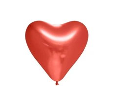 Globos Europe Bv Veidrodinis raudonas širdies formos balionas, 6 vnt.