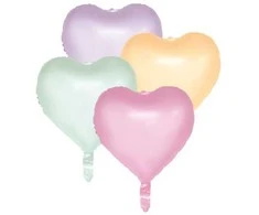 Globos Europe Bv Pastelinių širdelių formos folijos balionai, 4 vnt.