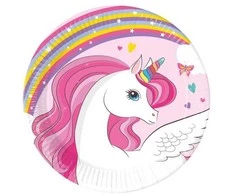 Globos Europe Bv Vaivorykštės vienaragio lėkštės, 20 cm