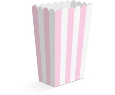 Globos Europe Bv Rožinė and baltas striped snack boxes, 8 pcs