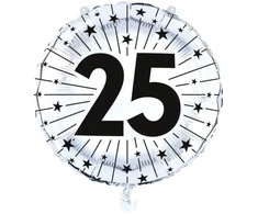 Globos Europe Bv Sidabrinis folijos balionas „25 metai“, 46 cm