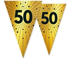 Globos Europe Bv Vimpelų girlianda 50 aukso