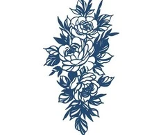 GMBH &amp; CO Rožių ir lapų tatuiruotė
