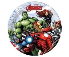 Globos Europe Bv GoDan Avengers popierinės lėkštės 20cm 8cm