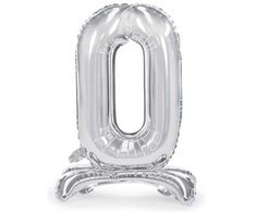 Party Deco Stovintys sidabriniai skaičių balionai, 70 cm