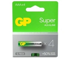 Gold Peak Industries GP Super vienkartinės šarminės AAA baterijos, 4 vnt. pakuotė