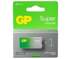 Gold Peak Industries GP Batteries Super Alkaline 151426, Vienkartinės baterijos, 6LR61, 9V, Šarminė, 9 V, 1 vnt., Žalia, Pilka