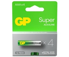 Gold Peak Industries GP Baterija GP Baterija 1x4 GP Super Alkaline 1.5V AAA Micro LR03 Rel. 03024AETA-B4