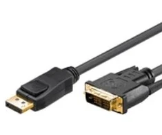 Goobay 3 m DP/DVI, 3 m, DisplayPort, Auksinis, Juodas, Kištukas/Kištukas, 1 vnt.