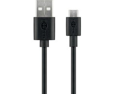Kabelis USB Goobay USB-A - microUSB 0.5 m Juodas