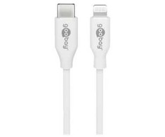 Goobay 39446, 1 m, Lightning, USB C, kištukas, kištukas, balta