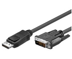 Goobay 3 m DP/DVI, 3 m, DisplayPort, Auksinis, Juodas, Kištukas/Kištukas, 1 vnt.