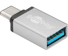 Goobay USB-C į USB A 3.0 adapteris. V/F. Sidabrinis.
