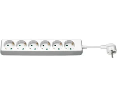Goobay 6 lizdų ilgintuvas, 3 m, baltas, 3 m, vidaus, F tipo, F tipo (CEE 7/7), kampuotas, IP20