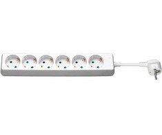 Goobay 6 lizdų ilgintuvas, 3 m, baltas, 3 m, vidaus, F tipo, F tipo (CEE 7/7), kampuotas, IP20