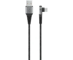Goobay 64656, 1 m, USB C, USB A, USB 2.0, juoda, pilka