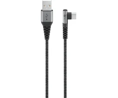 Goobay 64657, 2 m, USB C, USB A, USB 2.0, juoda, pilka
